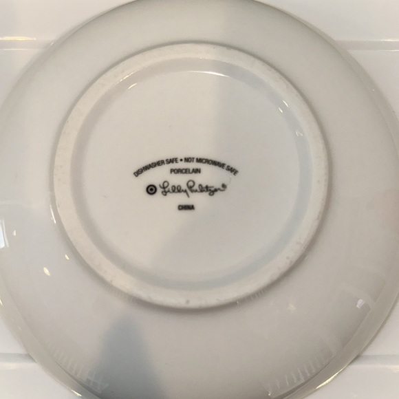 Lilly Pulitzer Salad Desert Fruit Bowls/Plates Gold Rim Set of 3 EUC - Picture 5 of 7